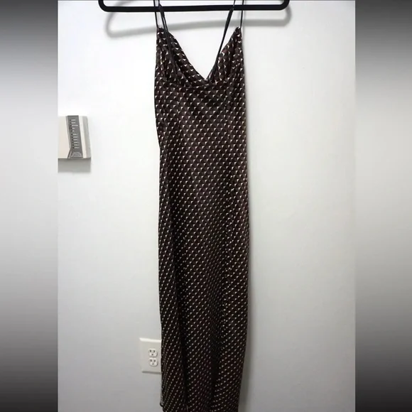 Banana Republic Cowl Neck Satin Slip Valley Printed Midi Dress XS - Picture 7 of 8